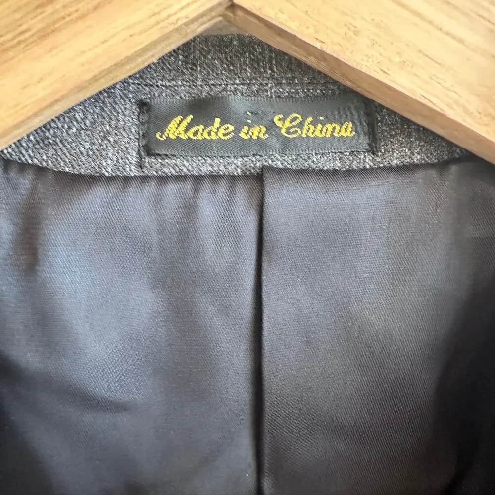 Circle S Vintage Western Suit Jacket Gray Black 44Long